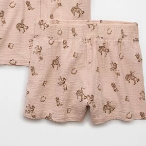 American Eagle gauze cowboy lounge shorts S